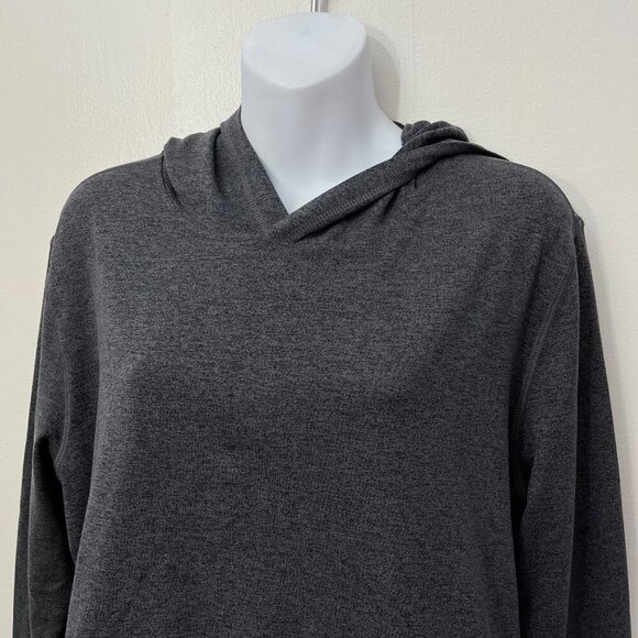 BYLT Essential Cropped Hoodie Charcoal Gray Long Sleeve Top Active Size L - Picture 2 of 7